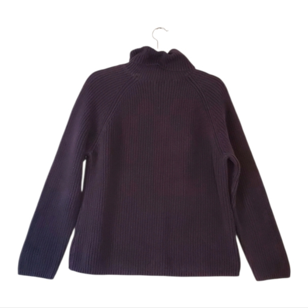 Lands End Cable‎ Knit Turtleneck Sweater Size Medium